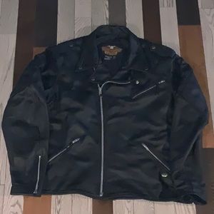 HARLEY DAVIDSON BLACK LEATHER COAT, SIZE XXXL LONG